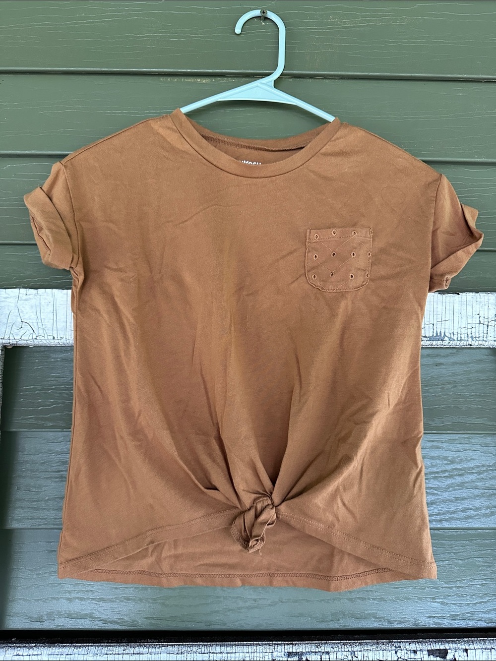 OshKosh B'gosh Girls' Knot-Front Tee in Brown
